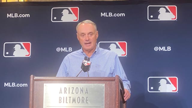 Rob Manfred addresses media at the Arizona Biltomore